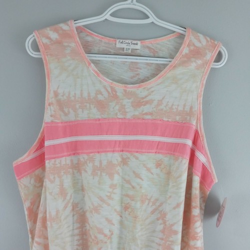 Full Circle Trends Women's Peach Tie Dye Sleeveless Tank Top - Size 2X - NWT - Picture 3 of 8