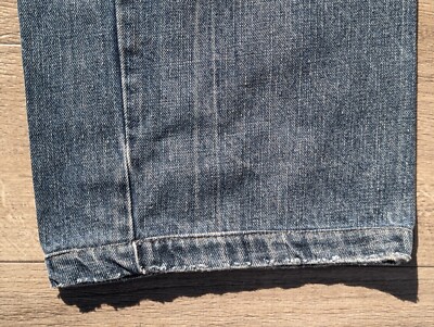 VTG Y2K Mens Armani Jeans Wide Leg Distressed Buckle Back