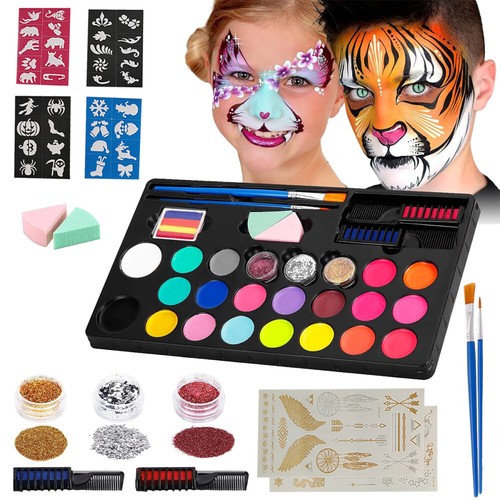Kinderschminke Set Mädchen Schminkkoffer Mädchen 20Farben Wasserbasis Kinde Face - Bild 3 von 14