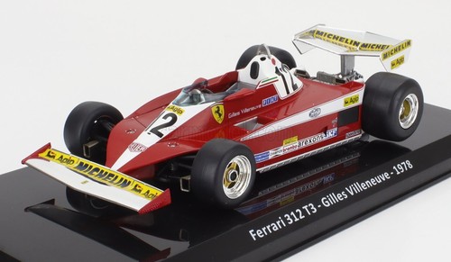 MODELLINO AUTO STATICO FERRARI F1 312T3 1978 GILLES VILLENEUVE CON VETRINA 1:24 - Foto 2 di 4