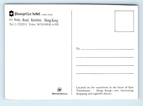 Hongkong Postkarte Shangri La Hotel Hongkong 4x6 cm - Bild 2 von 2