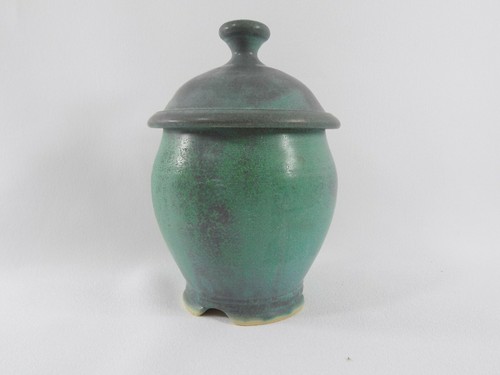 Barattolo con coperchio vintage CHRIS POWELL Art Pottery firmato datato 1996 SPEDIZIONE GRATUITA USA! - Foto 9 di 9
