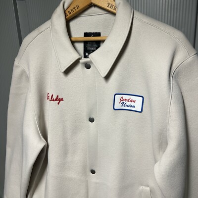 Air Jordan x Union Coach Jacket Light Bone Men's Size Large Air Jordan x Union Coach Jacket Light Bone Men's Size Large