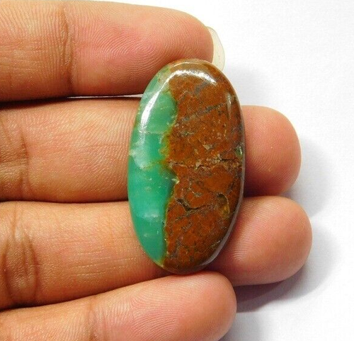 Bio Chrysopras Cabochon lose Chrysopras Edelstein für Schmuck 33 kt. ME-8327 - Bild 1 von 3