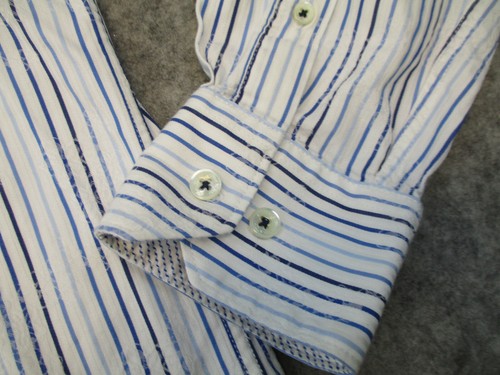 Bugatchi Button Up Shirt Mens Medium White Blue UOMO Long Sleeve Floral Adult - Picture 2 of 8