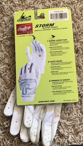 Rawlings Women's Softball Storm Batting Gloves, 1 Paire Adult Small White - Picture 2 of 11