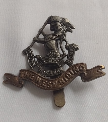 WW1 Duke of Wellington's Regiment West Riding Cap Badge Bi-Metal Antique Org - Afbeelding 8 van 14