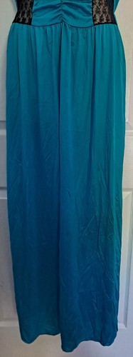 Vintage Undercover Wear Nightgown Dark Turquoise Lace Insets - Picture 5 of 10