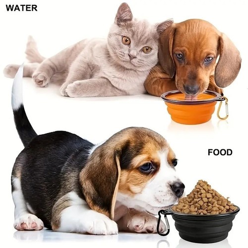 X2 Dog Bowl Dish Collapsible Green Pet Expandable Dish For Travel - Picture 8 of 8