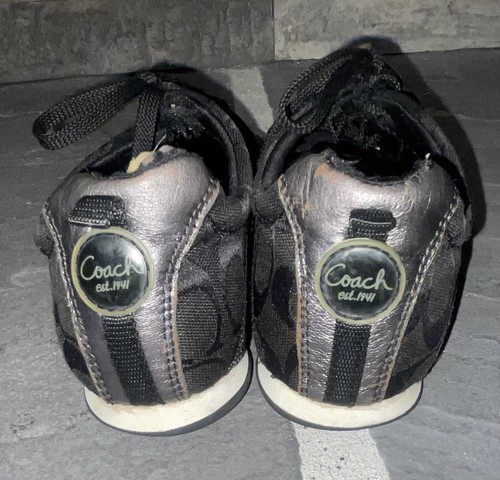 Coach "Henrietta" Signature C Jacquard And Suede Black A1468 Womens Size 6.5 - Picture 4 of 4