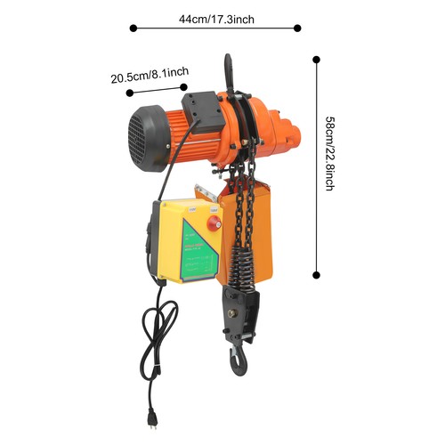 Elektrische Hebebühne 1102,31lbs Kranwinde mit Kabelfernbedienung 1300W 110V - Bild 3 von 14