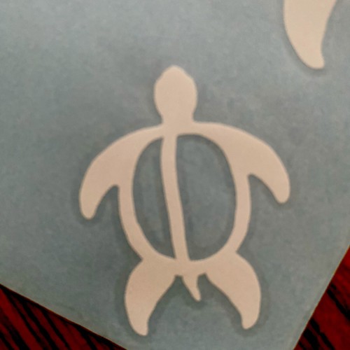 Vintage Lot Of 5 Decals Petroglyph Hawaiian Honu Turtles White Vinyl Sticker - Bild 8 von 8