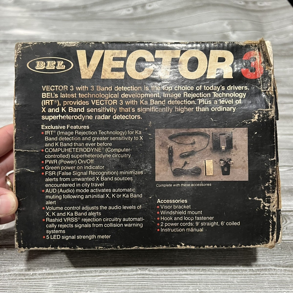 Vintage BEL VECTOR 3 IRT Model 976 Radar Detector Complete