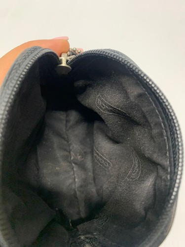 Vintage Coach kleine Kosmetiktasche Leder Reißverschluss schwarz KOSTENLOSER VERSAND - Bild 6 von 9