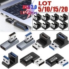 90 Degree Left Right Angled USB 3.0 A Male To Female Adapter Connector for PC US