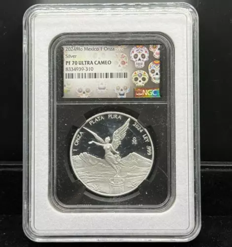2024 Mexico Libertad Proof 1 oz Silver Coin NGC PF 70 UC Sugar Skull Label