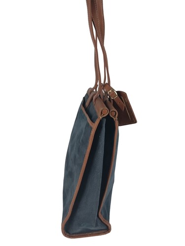 Protocol Shoulder Strap Bag Womens Blue Brown Leather Inner Zip Pockets - Picture 4 of 9