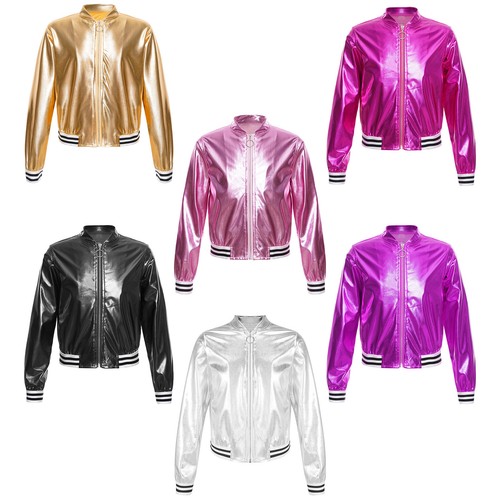 DE Mädchen Glitzer Jacke Bolero Disco Blazer Bolerojacke Bronzing Shrug Tops - Bild 4 von 103