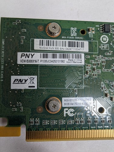 PNY Nvidia NVS 300 512MB DDR3 PCIe Graphics Card VCNVS300X1-T low Profile - Picture 3 of 3