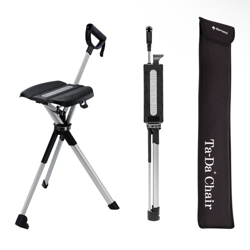 STEP2GOLD Ta-Da Chair Series 2, tragbarer Trekking Wanderstock - 34,2" schwarz, NOB