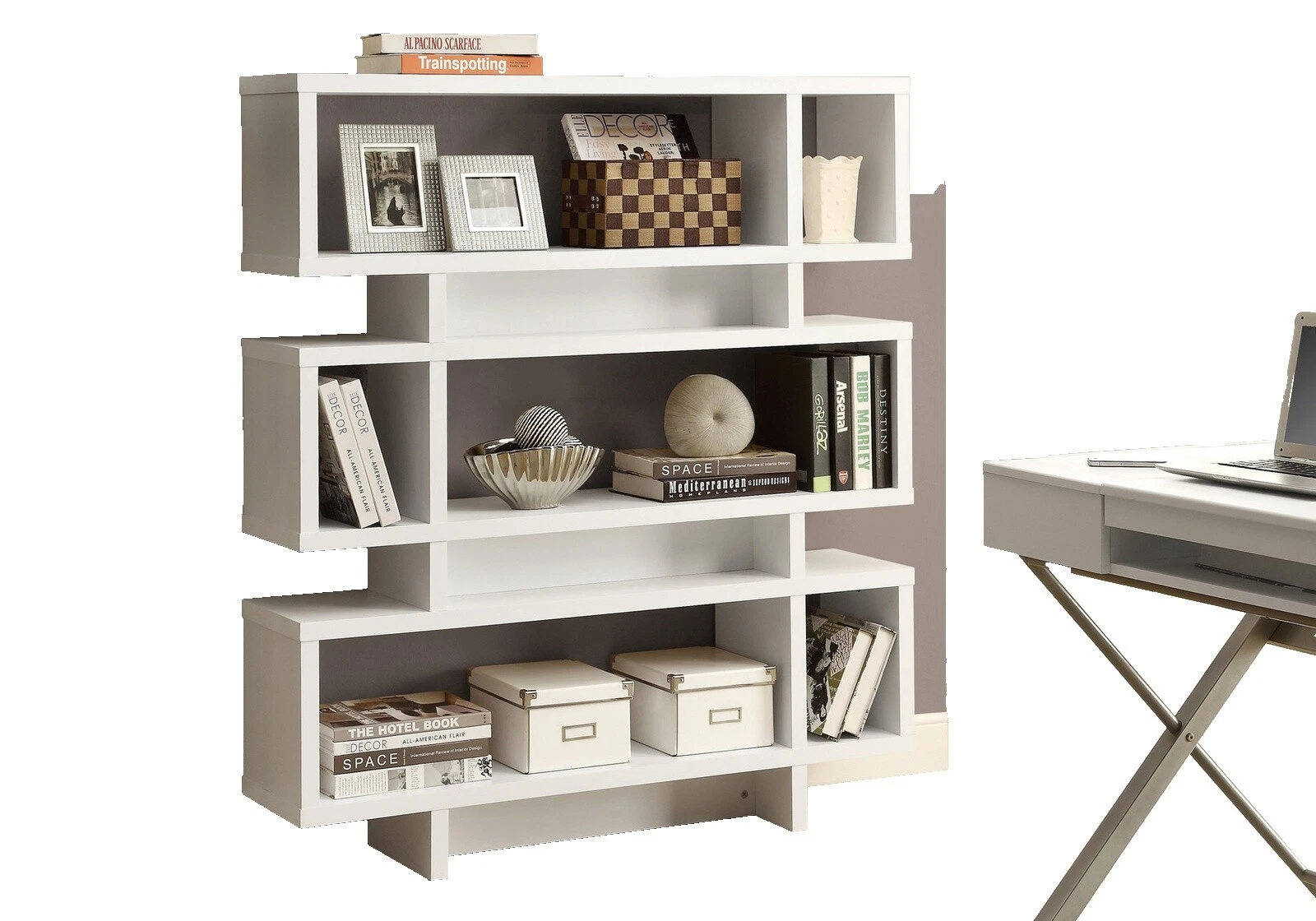 White Glass Bookcases & Shelving with Doors
