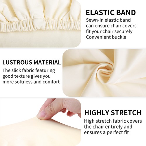4x Dining Chair Seat Covers PU Leather Waterproof Stretch Wedding Slip Protector - Picture 57 of 72