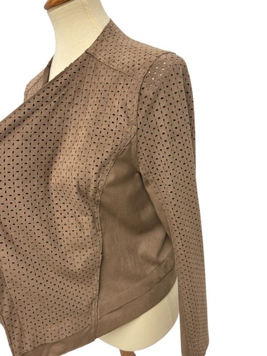 Lyssé Women's Long Sleeve Brown Suede Open Front Blazer Size M - Picture 12 of 15