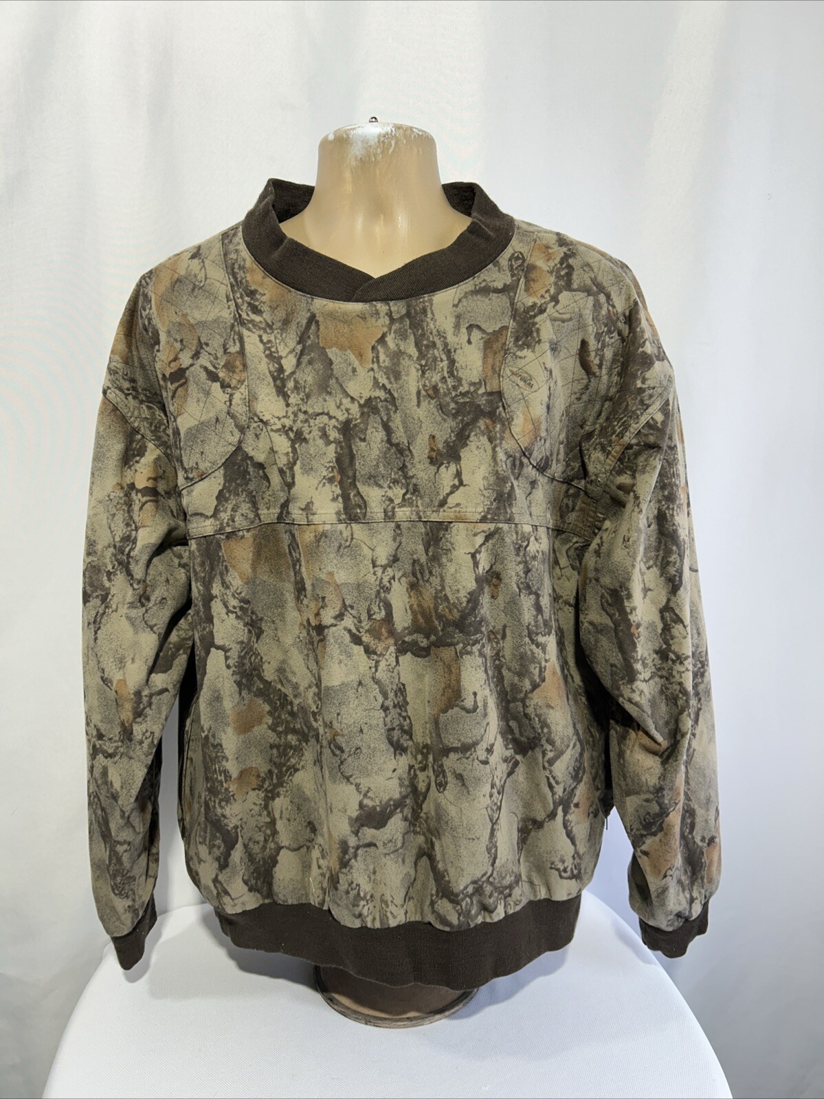 Natural Gear Fleece Mens Size XL Camouflage Pullover Windshirt Shooting Pad Line
