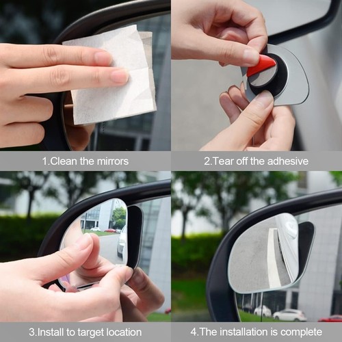 Fan Blind Spot Mirror 360° Wide Angle Auto Convex Rear Side View Car Truck SUV - Foto 6 di 6