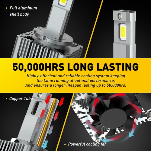 AUXITO LED Headlight Bulb D3S High Low Beam HID Xenon Conversion Kit 80000LM D - Picture 4 of 14