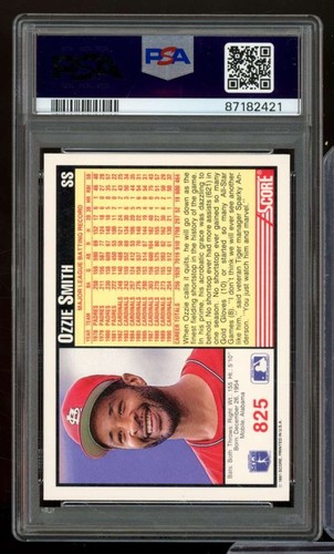 Tarjeta Ozzie Smith 1991 puntuación #825 PSA 6 - Imagen 2 de 2