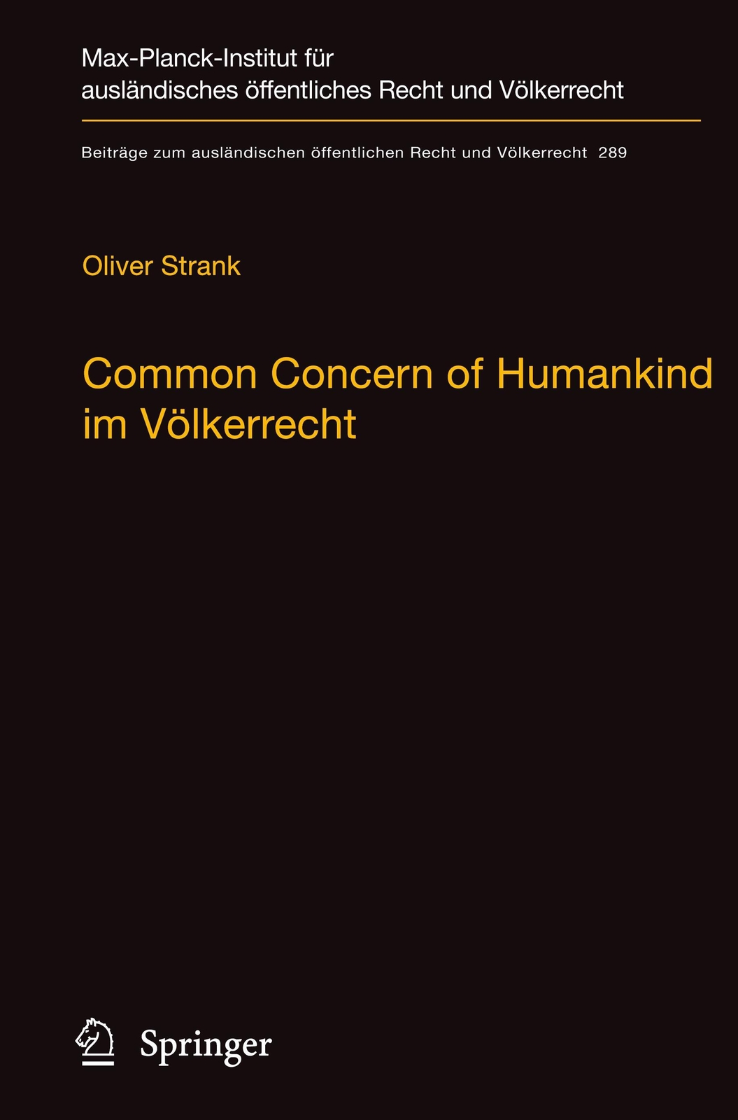 Oliver Strank | Common Concern Of Humankind Völkerrecht | Buch |