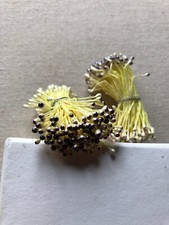 Vintage Millinery Flower Puple Gray Stamen 2 bunch Lot Unused Stock HaC