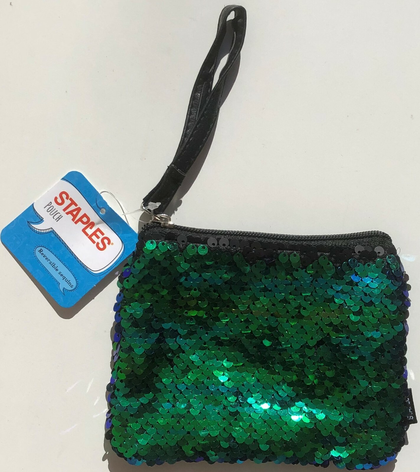 Staples Reversible Sequins Pouch 6" L x 4.5" W Green eBay