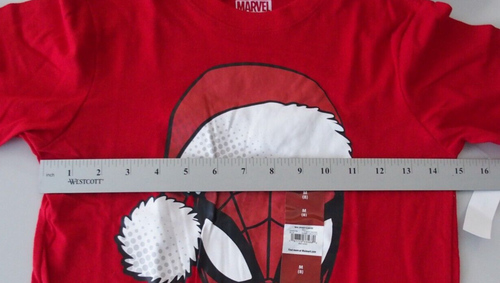 Marvel 8 Boys Spiderman Shirt Short Sleeve Red NEW NWT Christmas Spider Man M - Picture 3 of 3