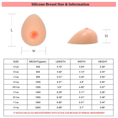 Self-adhesive Silicone Breast Forms Crossdresser Transgender Fake Boobs 1 Pair - Picture 11 of 11