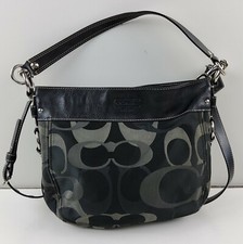 Coach Optic Signature Convertible Zoe Hobo Shoulder Handbag F14711 Purse Black