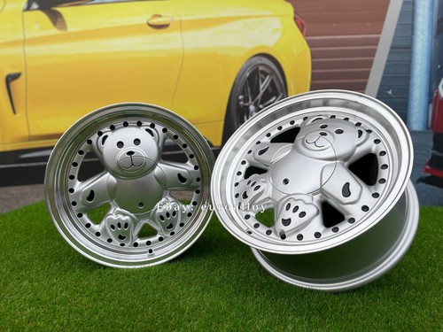 15" 4X100 RONAL URS TEDDY BEAR old school SILVER wheels for VW HONDA JDM rims - Picture 11 of 15