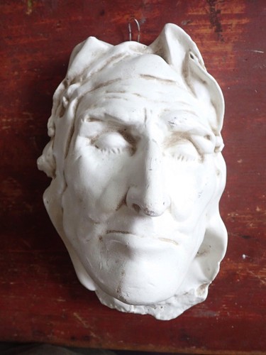 19thC Death Mask Dante Divine Comedy 9 Circles of Hell Plaster Bust Sculpture - Picture 2 of 5