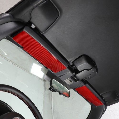 For Mazda MX-5 2009-2014 Vanity Mirror Decorative Panel Carbon Fiber Red 2PCS - Picture 5 of 9