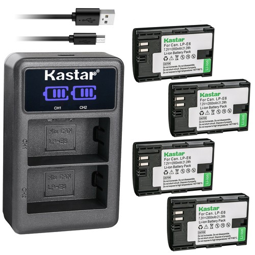 Kastar Battery LCD Dual Charger for Canon LP-E6 LP-E6N LC-E6E & Canon EOS 80D - Picture 11 of 11