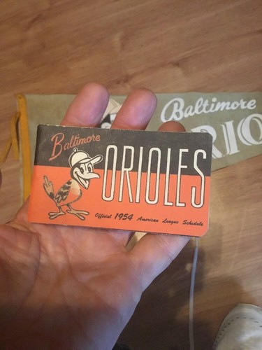 Very Rare Baltimore Orioles Pennant And 1954 American League Schedule - Picture 6 of 9