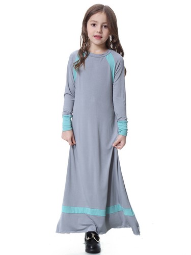 Muslim Children Kids Girls Long Sleeve Prayer Dress Kaftan Prayer Robe Islamic - Picture 42 of 60