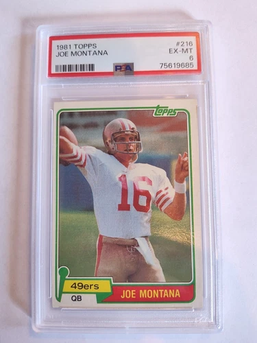 1981 TOPPS FOOTBALL #216 JOE MONTANA HALL OF FAMER ROOKIE  PSA Graded 