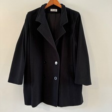 Forecaster of Boston Coat Womens 13/14 Black Wool Blend Double Breasted Vintage
