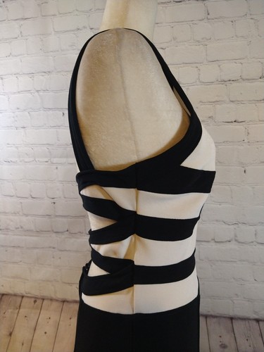 EUC Damen Vintage Betsy & Adam schwarz/weiß bodenlanges Trägerkleid - 13/14 - Bild 13 von 18