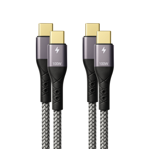 ProfiPatch USB C Kabel tekstylny 100W PD 3.0 5A E-Mark Chip szary złoty kontakt - Zdjęcie 36 z 56
