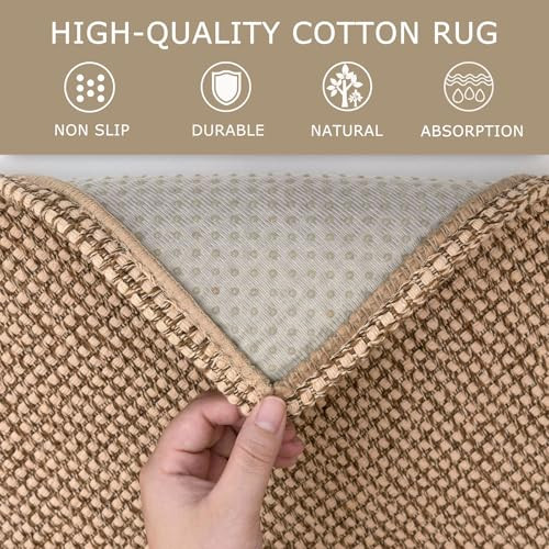 Boho Rugs for Entryway 3x5 ft Washable 3' x 5' (36"x60") Tan/Orange/Brown - Picture 7 of 7