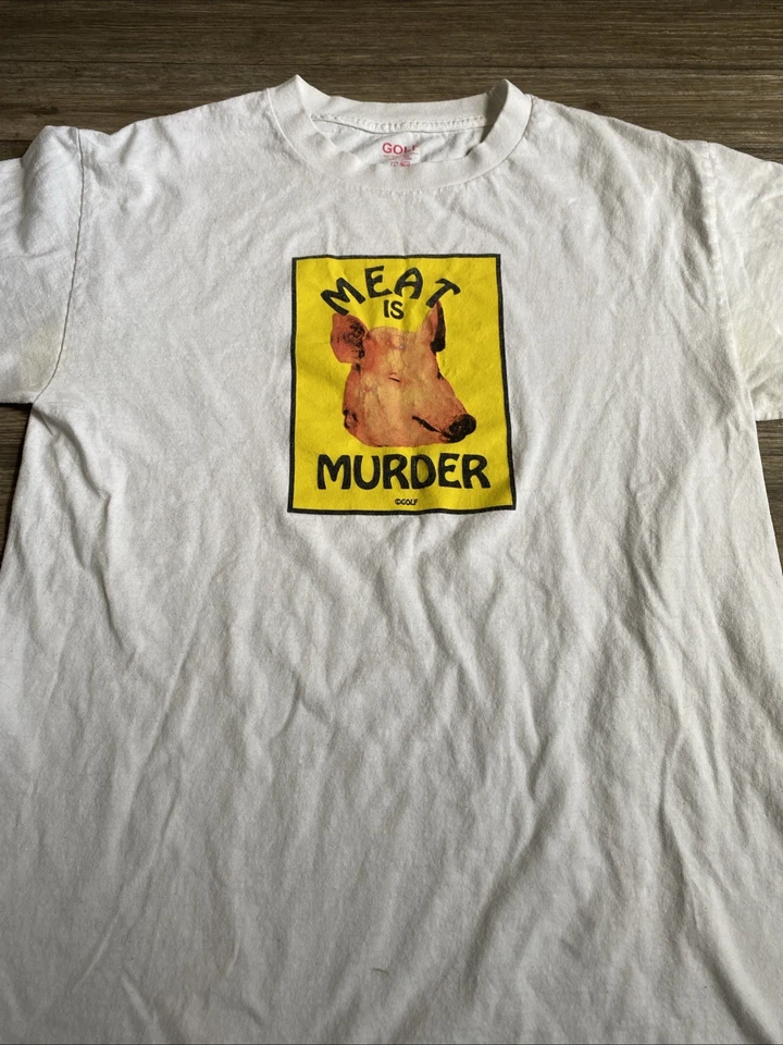Golf Wang Meat Is Murder T-Shirt Tee Shirt - White - Size Medium - Image 2 of 4