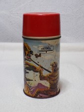 1965 Thermos Brand Daniel Boone Starring Fess Parker Thermos. Very Worn